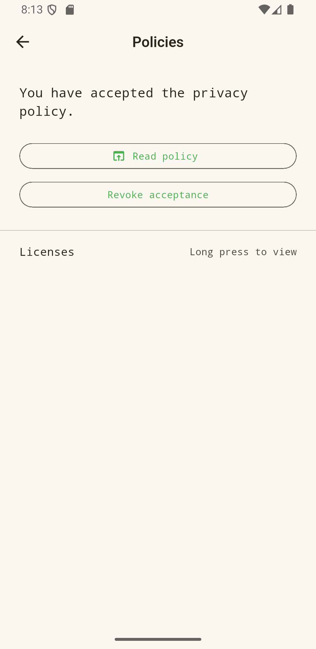 List Only Android app - items and actions screen